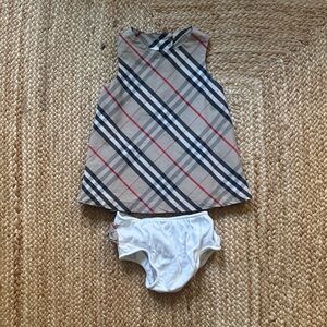 Burberry Plaid Sleeveless Dress with Bloomers 12M